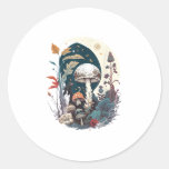 Aesthetic Goblincore And Cottagecore Mushroom Bota Classic Round Sticker