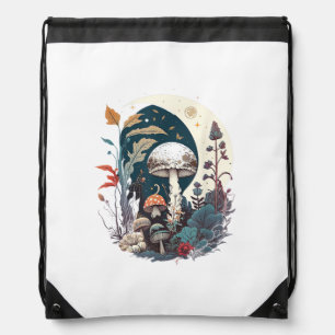 Aesthetic Goblincore And Cottagecore Mushroom Bota Drawstring Bag