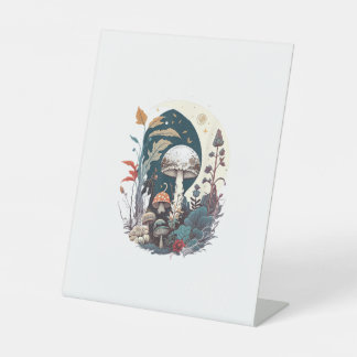 Aesthetic Goblincore And Cottagecore Mushroom Bota Pedestal Sign