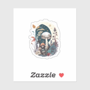 Aesthetic Goblincore And Cottagecore Mushroom Bota Sticker