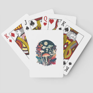 Aesthetic Goblincore And Cottagecore Mushroom Crea Poker Cards