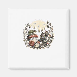 Aesthetic Goblincore And Cottagecore Mushroom Drea Magnet
