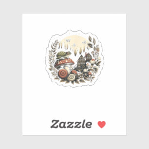 Aesthetic Goblincore And Cottagecore Mushroom Drea Sticker