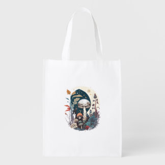 Aesthetic Goblincore Cottagecore Mushroom Botanica Grocery Bag