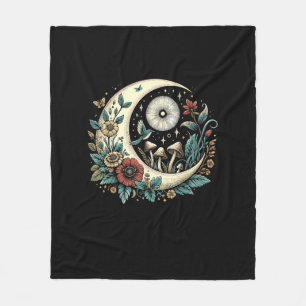 Aesthetic Goblincore Cottagecore Mushroom Minimal  Fleece Blanket
