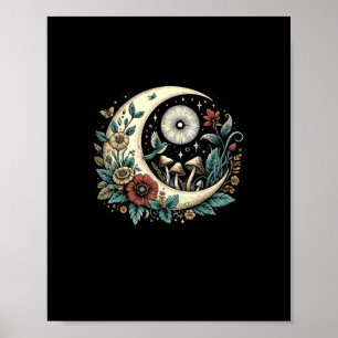 Aesthetic Goblincore Cottagecore Mushroom Minimal Poster