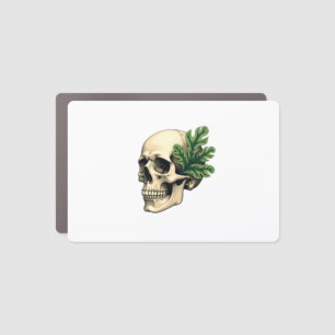 Aesthetic Goth Grunge Skull Tropical Monstera Leaf Car Magnet