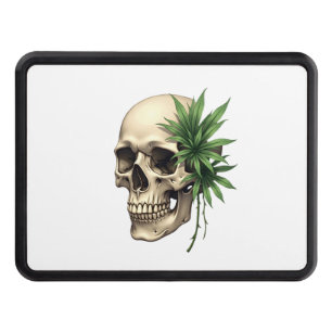 Aesthetic Goth Grunge Skull Tropical Monstera Leaf Hitch Cover