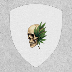 Aesthetic Goth Grunge Skull Tropical Monstera Leaf Patch
