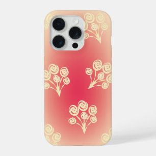 Aesthetic gradient with flowers iPhone 15 pro case