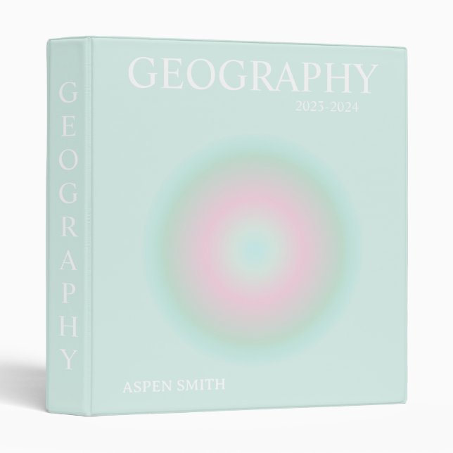 Aesthetic Green Aura  3 Ring Binder (Front/Spine)