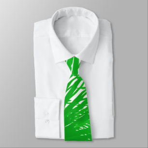 Aesthetic Green Palm Tree Leaves Tropical Neck Tie