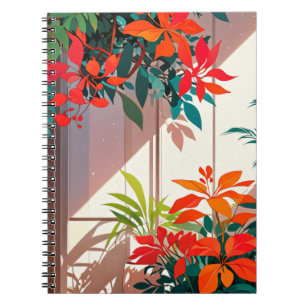 aesthetic greenery, home decor art, nature print,  notebook