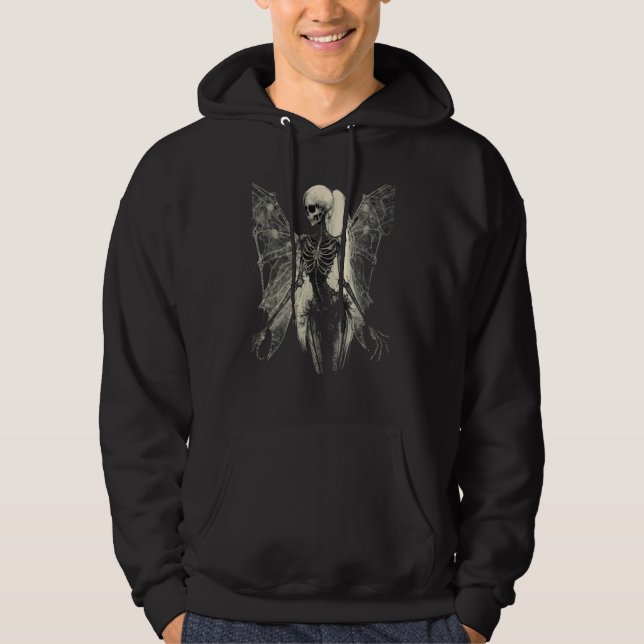Aesthetic Grunge Fairycore Butterfly Gothic Horror Hoodie (Front)