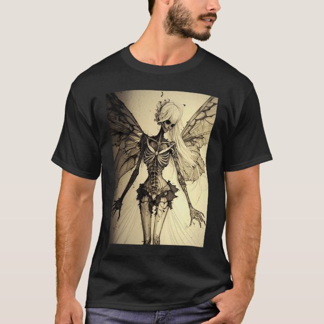 Aesthetic Grunge Fairycore Butterfly Gothic Horror T-Shirt (Front)