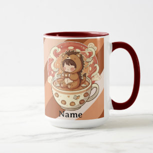 Aesthetic Hedgehog Two-Tone Coffee Mug