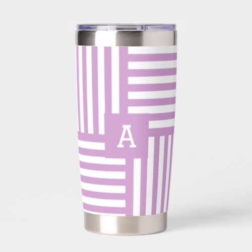 Aesthetic Hot Cold Tumbler Purple White Stripes