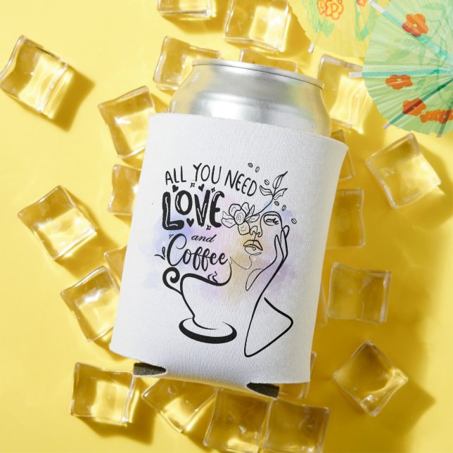 Aesthetic Illustrations, Girl's Coffee Can Cooler (In Situ Summer)