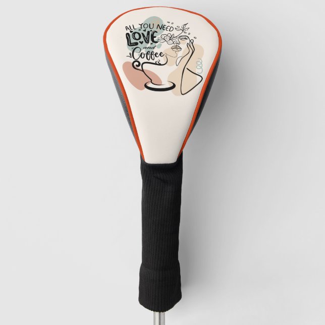 Aesthetic Illustrations, Girl's Coffee Golf Head Cover (Front)
