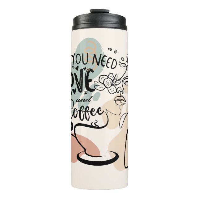 Aesthetic Illustrations, Girl's Coffee Thermal Tumbler (Front)