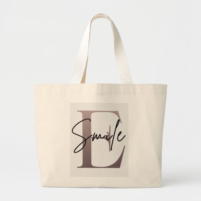  Aesthetic Initial Tote Bag  (Front)