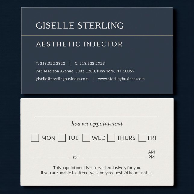Aesthetic Injector Office Appointment Reminder Business Card (Creator Uploaded)