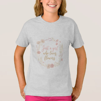 Aesthetic Just a Girl Who Loves Flowers T-Shirt