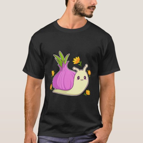 Aesthetic Kawaii Onion Snail T_Shirt