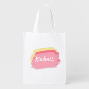 Aesthetic Kindness & Pink Tulip Floral Design Tote