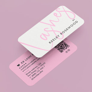 Aesthetic Lashes Beauty Salon Pink Business Card