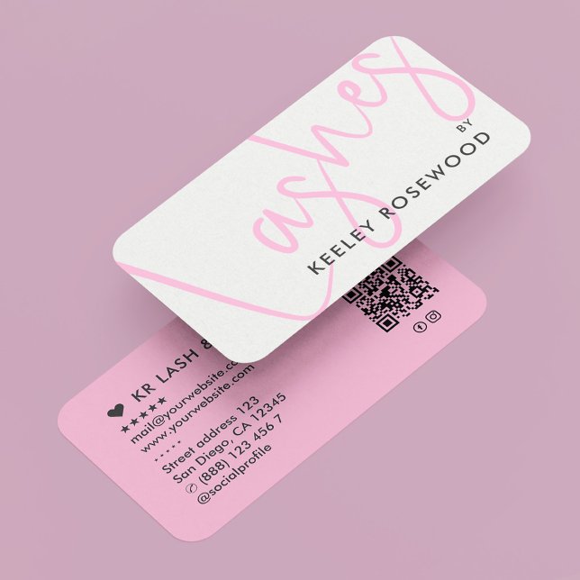Aesthetic Lashes Beauty Salon Pink Business Card (Aesthetic Lashes Beauty Salon Pink Business Card
)