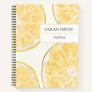 Aesthetic Lemon Notebook   Custom Name Journal