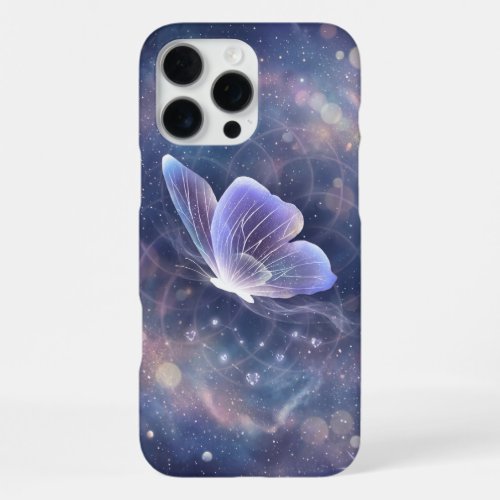 Aesthetic Magical Purple Butterfly Cosmic Nebula iPhone 16 Pro Max Case