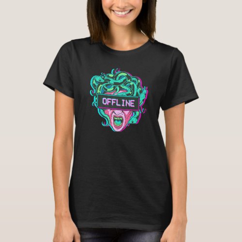 Aesthetic Medusa Snake Head Offline Gorgon Vaporwa T_Shirt