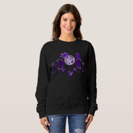 Aesthetic Midnight Celestial Moon Phase & Lilies Sweatshirt