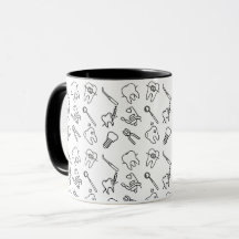 Aesthetic Minimalist Dental Icons Pattern Coffee 
