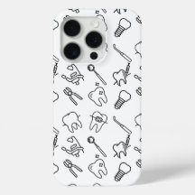 Aesthetic Minimalist Dental Icons Pattern iPhone C