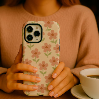 Aesthetic Minimalist Pastel Floral Pattern iPhone 15 Pro Max Case