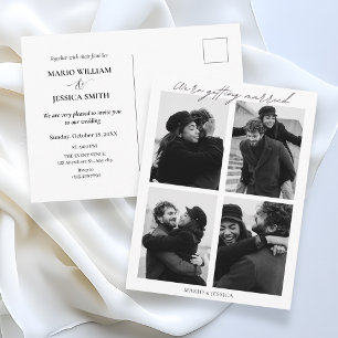 Aesthetic minimalist photo wedding postcard