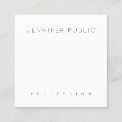 Aesthetic Modern Design Professional Luxe Plain Square Business Card