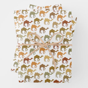 Aesthetic Modern Earthy Camel Animal Pattern Wrapping Paper Sheets
