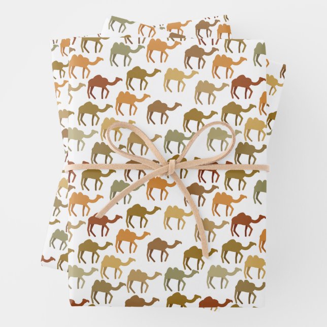 Aesthetic Modern Earthy Camel Animal Pattern  Wrapping Paper Sheets (In situ)