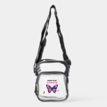 Aesthetic Modern Floral Butterfly Clear Bag