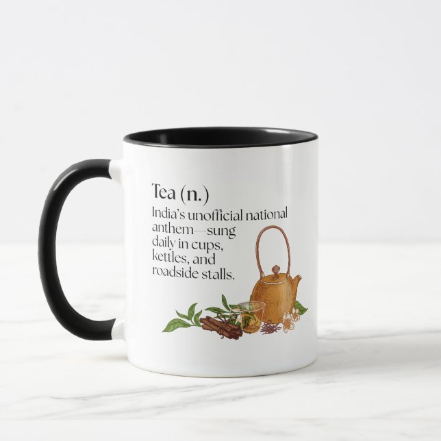 Aesthetic Modern Indian Tea Lovers Quote Art  Mug (Left)
