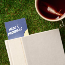 Aesthetic Moonlight Terrace Girl and Cat Bookmark