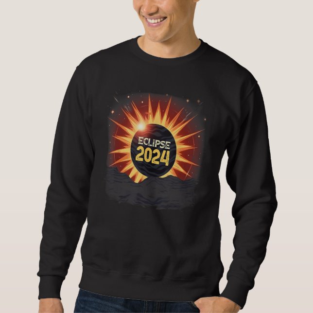 Aesthetic Mountain Total Solar Eclipse 2024 Sweatshirt (Front)