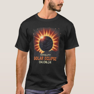 Aesthetic Mountain Total Solar Eclipse 2024 Totali T-Shirt
