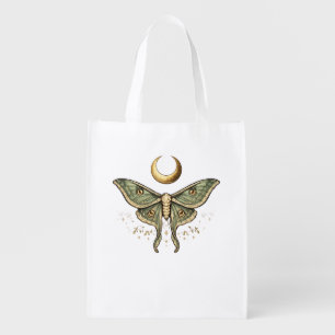Aesthetic Mystic Luna Moth Graphic T-Shirt Grocery Bag