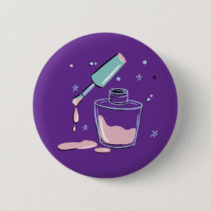 Aesthetic Mystic Pink Nail Polish Bottle Button