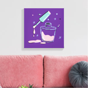 Aesthetic Mystic Pink Nail Polish Bottle Canvas Print